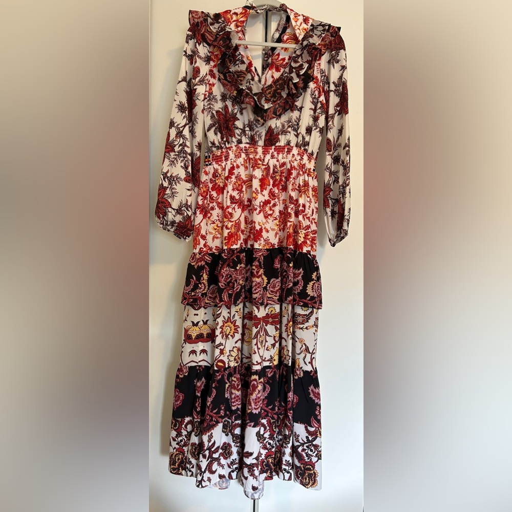 NWOT Hemant & Nandita Anthropologie Emilie Ruffled Maxi Dress - Picture 3 of 7